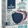 Musk Meltblown Protective Mask FFP2 NR Αποστειρωμένη Μάσκα μιας Χρήσης σε Διάφορα Χρώματα 10τμχ