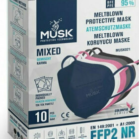 Musk Meltblown Protective Mask FFP2 NR Αποστειρωμένη Μάσκα μιας Χρήσης σε Διάφορα Χρώματα 10τμχ