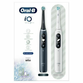 Oral-B IO Series 7 Duo Ηλεκτρική Οδοντόβουρτσα με Χρονομετρητή, Αισθητήρα Πίεσης και Θήκη Ταξιδίου White & Black