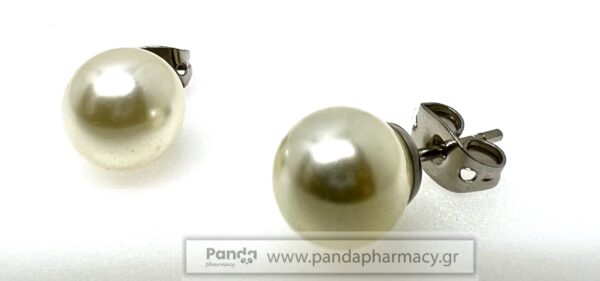 Farma Bijoux Υποαλλεργικά Σκουλαρίκια Cream Πέρλα 8mm, BE P8C41, 1 ζευγάρι