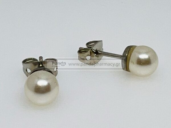 Farma Bijoux Υποαλλεργικά Σκουλαρίκια Cream Rose Πέρλα 6mm, 1 ζευγάρι