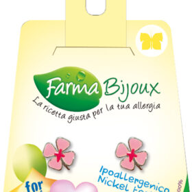 FARMA BIJOUX Σκουλαρίκια Υποαλλεργικά σχήμα Λουλούδι, χρώμα ΡΟΖ ΣΜΑΛΤΟ