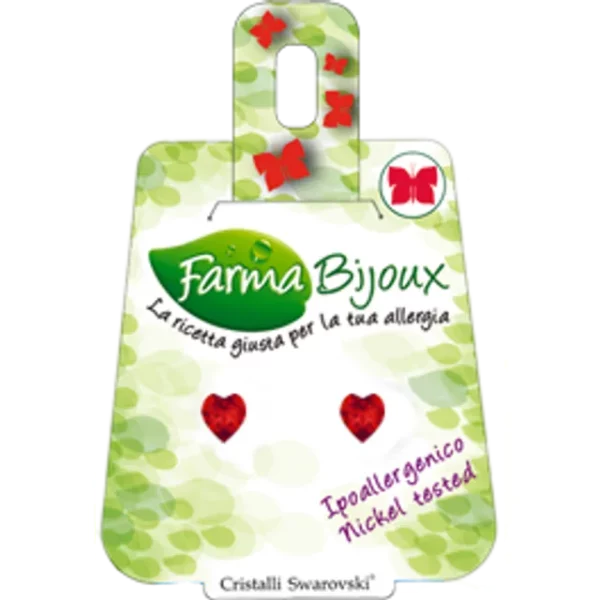 FARMA BIJOUX Σκουλαρίκια Υποαλλεργικά με κρύσταλλο Swarovski® , χρώμα Light Siam Κόκκινο