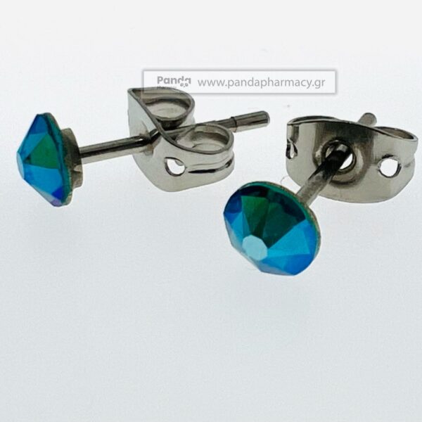 Farma Bijoux Xirius 4mm Blue Zircon Shimmer Υποαλλεργικά Σκουλαρίκια [BE57C78] 1 Ζευγάρι