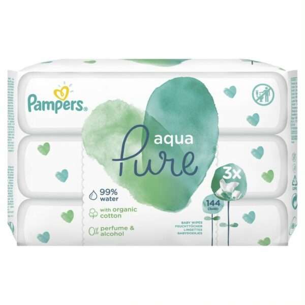 Pampers Harmonie Aqua Μωρομάντηλα με 99% Νερό, χωρίς Οινόπνευμα & Άρωμα 15x48τμχ
