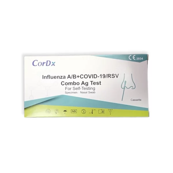 CorDX Influenza A/B & Covid-19/RSV Combo Ag Διαγνωστικό Τεστ Ταχείας Ανίχνευσης Αντιγόνων με Ρινικό Δείγμα 1τμχ