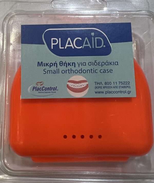 Plac Aid, Προστατευτική Θήκη για Ορθοδοντικά Σιδεράκια, πορτοκαλί, 1τμχ