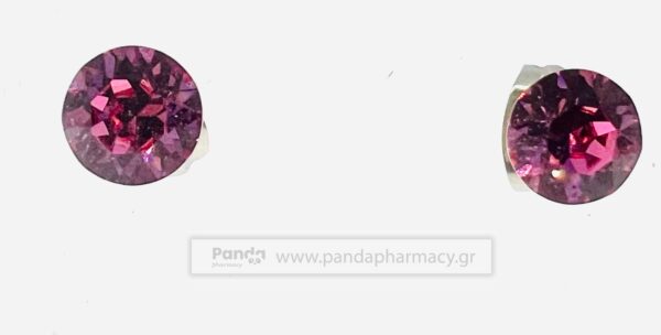 FARMA BIJOUX Σκουλαρίκια Υποαλλεργικά Ροζ Κρύσταλλο 6.2mm, 1 Ζευγάρι