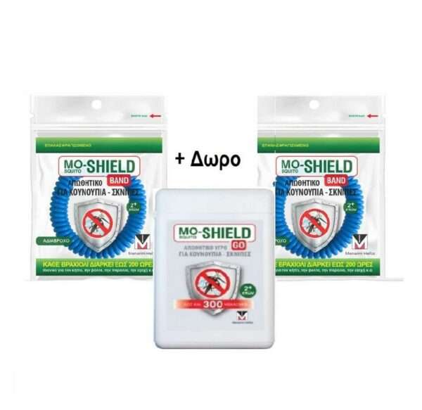 Mo-Shield Εντομοαπωθητικά Βραχιόλια για Παιδιά Γαλάζιο 2τμχ & Απωθητικό Υγρό για Κουνούπια & Σκνίπες 17ml (Αντιγραφή)