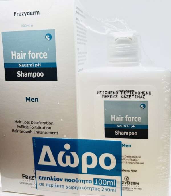 Frezyderm PROMO Hair Force Men Σαμπουάν Γενικής Χρήσης για Όλους τους Τύπους Μαλλιών 200ml +100ml
