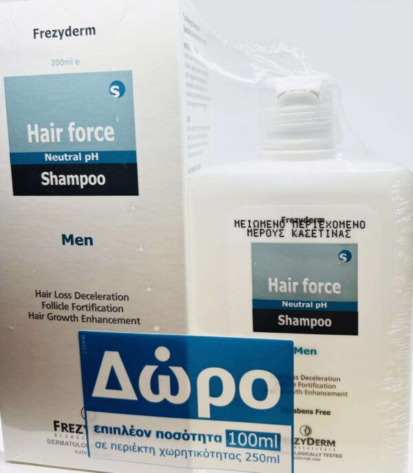 Frezyderm PROMO Hair Force Men Σαμπουάν Γενικής Χρήσης για Όλους τους Τύπους Μαλλιών 200ml +100ml