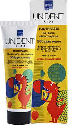 Intermed Οδοντόκρεμα Unident 50ml 500 ppm με Γεύση Τσιχλόφουσκα για 2+ χρονών