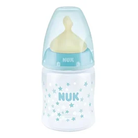 Nuk First Choice+ Πλαστικό Μπιμπερό με Θηλή Latex M 0-6m Μπλε με Αστεράκια, 150ml