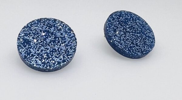 Farma Bijoux Υποαλλεργικά Σκουλαρίκια Χωρίς Νικέλιο Καρφωτά Μπλε Στρόγγυλα Κουμπιά (LT12G) 22mm 1 ζευγάρι