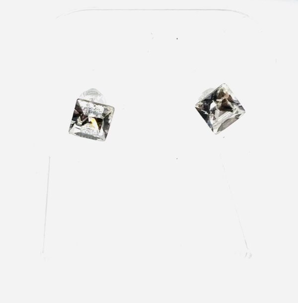 Farma Bijoux Υποαλλεργικά Σκουλαρίκια Τετράγωνα Κρυσταλλάκια 6mm, 1 ζευγάρι