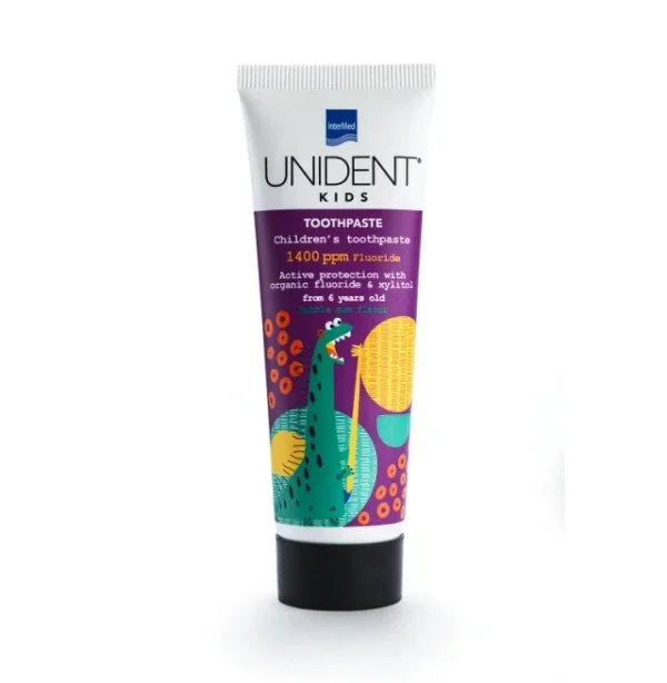 Intermed Unident Kids Toothpaste 1400ppm Fluoride Από 6 Ετών με Γεύση Τσιχλόφουσκα 50ml