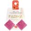 Farma Bijoux Υποαλλεργικά Σκουλαρίκια Χωρίς Νικέλιο Καρφωτά Ροζ Τετράγωνα Κουμπιά (LQ27G) 20mm 1 ζευγάρι