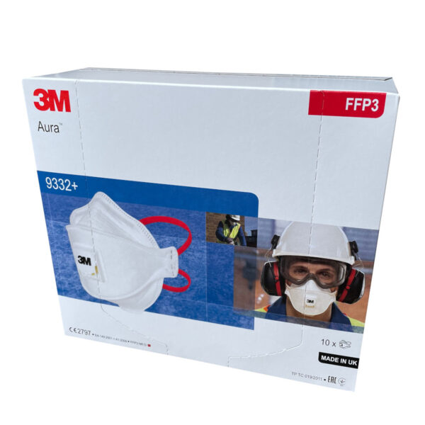3M Aura 9332+ FFP3 Valved Respirator (Κουτί με 10 Μάσκες)