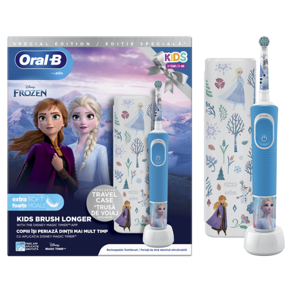 Oral-B Pro Electric Toothbrush Frozen with Travel Case Ηλεκτρική Οδοντόβουρτσα Frozen Με Θήκη Ταξιδίου 3+ Ετών, 1τεμ