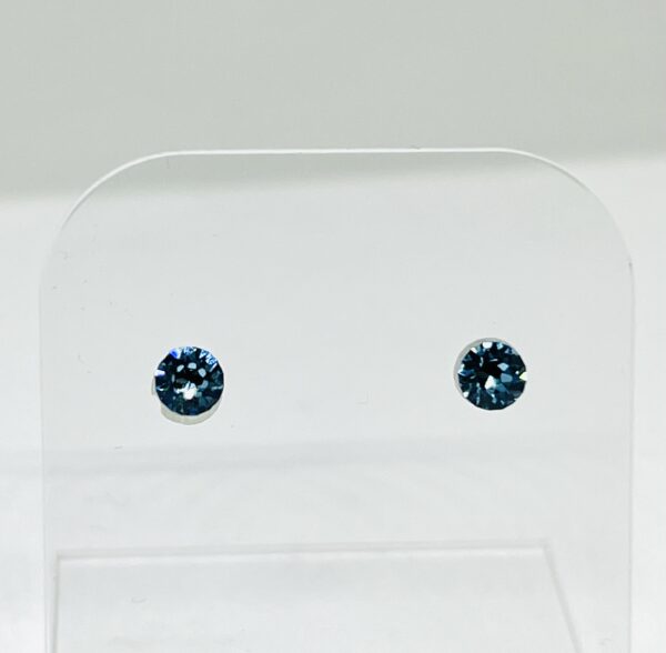 Farma Bijoux Υποαλλεργικά Σκουλαρίκια Κρύσταλλα Γαλάζια 4,1mm (BE26C11)