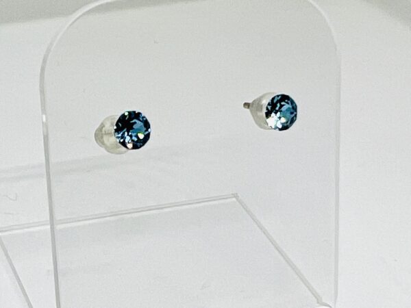 Farma Bijoux Υποαλλεργικά Σκουλαρίκια Κρύσταλλα Γαλάζια 4,1mm (BE26C11)