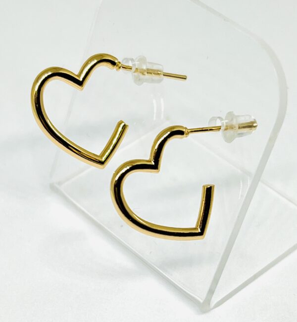 Farma Bijoux Υποαλλεγικά Σκουλαρίκια Καρδιές Επιχρυσωμένες 20mm