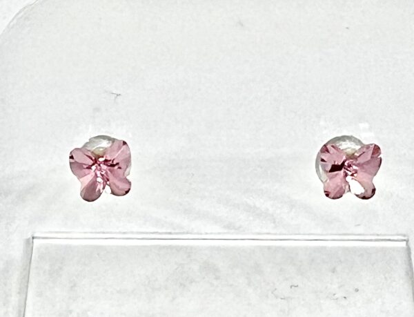 Farma Bijoux Υποαλλεγικά Σκουλαρίκια for Kids Πεταλούδα 5mm, χρώμα Light Rose