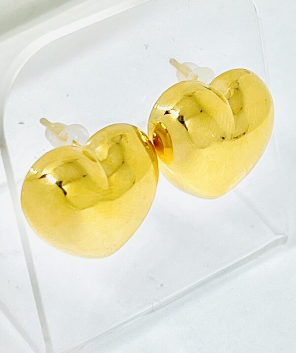 Farma Bijoux Υποαλλεγικά Σκουλαρίκια Επιχρυσωμένες Καρδιές 20mm