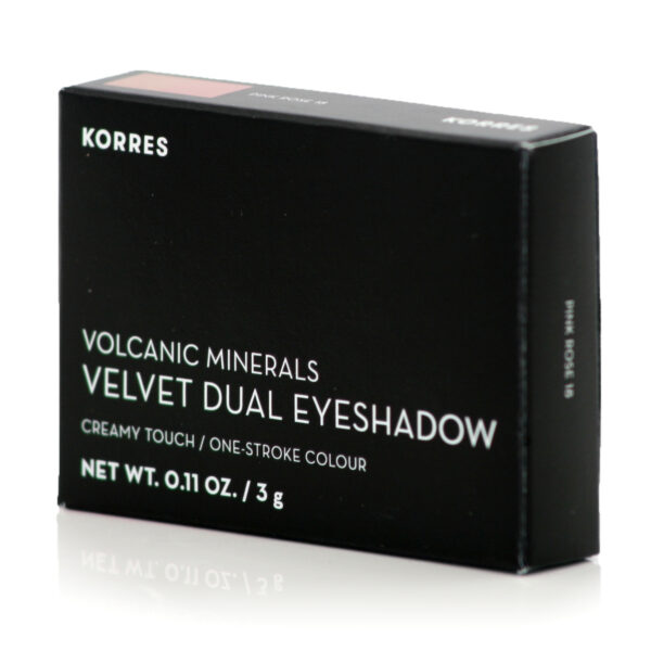 Korres Volcanic Minerals Velvet Dual Παλέτα με Σκιές Ματιών σε Στερεή Μορφή Pink Rose 18 3gr