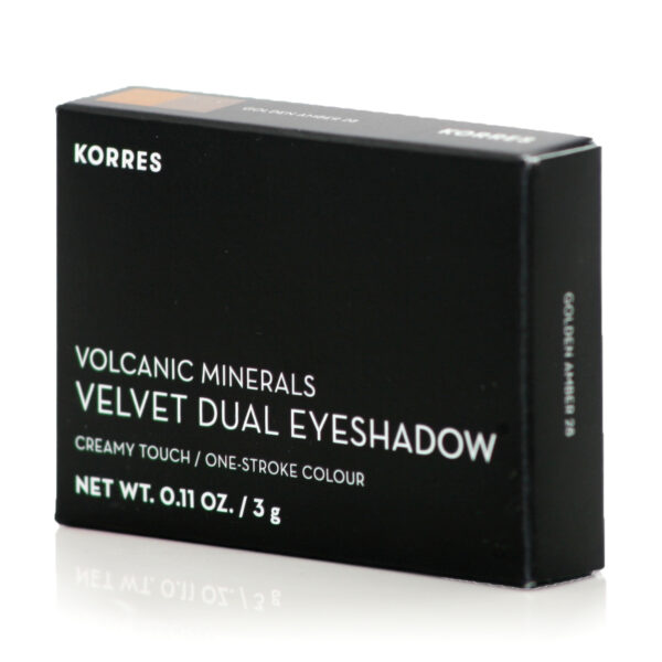 Korres Volcanic Minerals Velvet Dual Παλέτα με Σκιές Ματιών σε Στερεή Μορφή Golden Amber 28 3gr  Korres Volcanic Minerals Velvet Dual Παλέτα με Σκιές Ματιών σε Στερεή Μορφή Golden Amber 28 3gr