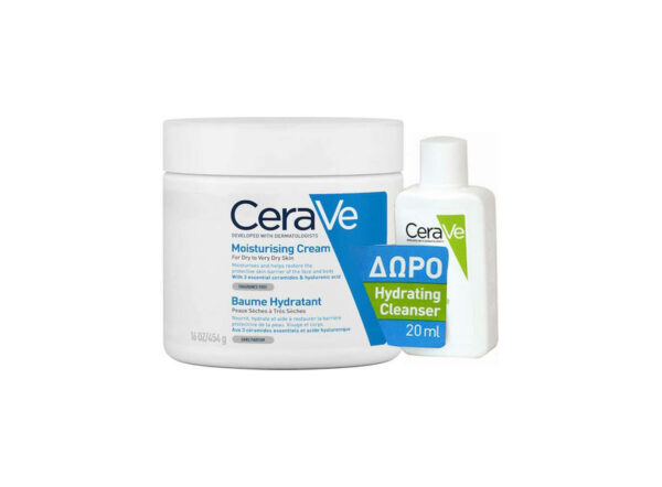 CeraVe Moisturising Cream 454gr & Δώρο CeraVe Hydrating Cleanser 20ml