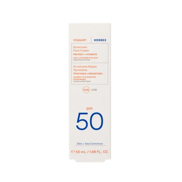 Korres Yoghurt Sunscreen Face Cream SPF50 Αντηλιακή Κρέμα Προσώπου, 50ml