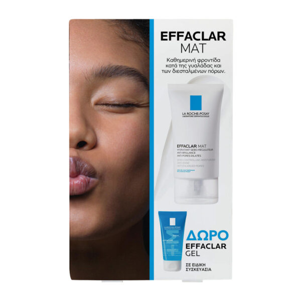 La Roche-Posay Promo Effaclar Mat Ενυδατική Σμηγματορρυθμιστική Φροντίδα, 40ml & Δώρο Effaclar Gel Τζελ Καθαρισμού Προσώπου, 50ml, 1σετ