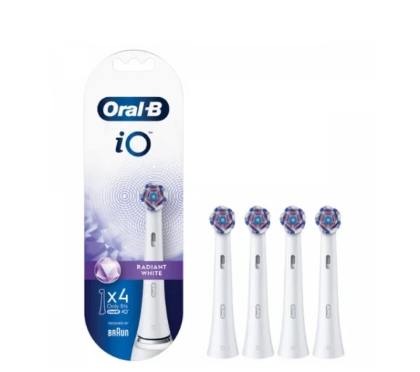 Oral-B iO Radiant White Ανταλλακτικές Κεφαλές Ηλεκτρικής Οδοντόβουρτσας, 4τεμ