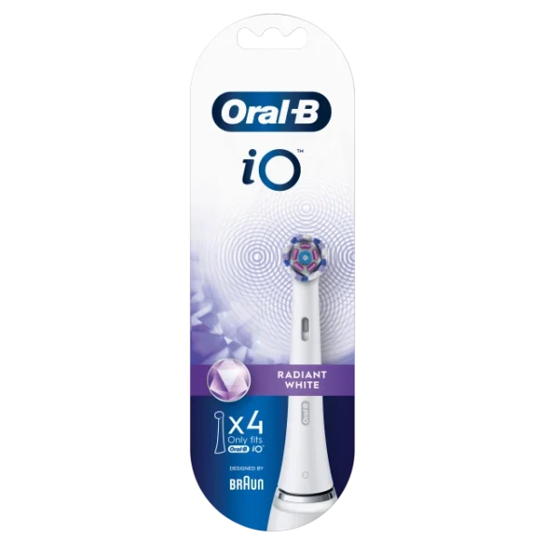 Oral-B iO Radiant White Ανταλλακτικές Κεφαλές Ηλεκτρικής Οδοντόβουρτσας, 4τεμ