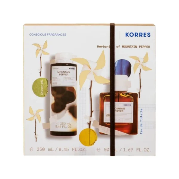 Korres Promo Mountain Pepper Αφρόλουτρο, 250ml & Eau De Toilette Ανδρικό Άρωμα, 50ml, 1σετ