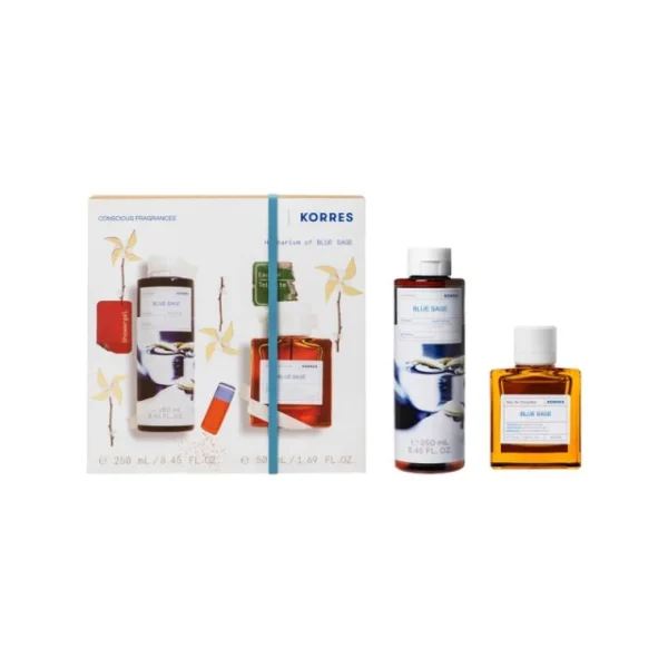 Korres Promo Blue Sage Ανδρικό Αφρόλουτρο, 250ml & Blue Sage Eau De Toilette Ανδρικό Άρωμα, 50ml, 1σετ