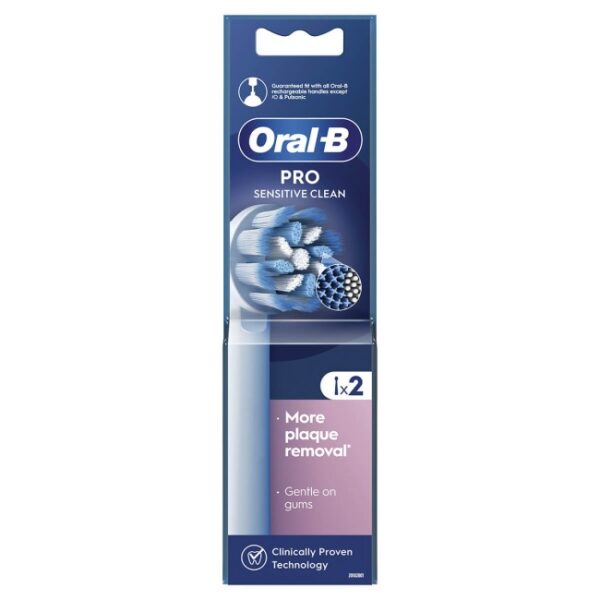 Oral-B Pro Sensitive Clean Ανταλλακτικές Κεφαλές Ηλεκτρικής Οδοντόβουρτσας με Λεπτές Ίνες για Ευαίσθητα Ούλα, 2τεμ