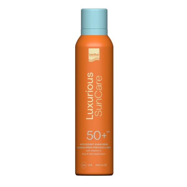 Intermed Luxurious Suncare Antioxidant Sunscreen Invisible Spray SPF 50+ Αντηλιακό Σπρέι για Πρόσωπο & Σώμα, 200ml