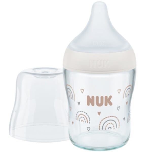 NUK PERFECT MATCH ΓΥΑΛΙΝΟ ΜΠΙΜΠΕΡΟ ΣΙΛΙΚΟΝΗΣ TEMP CONTROL 120mL Λευκο