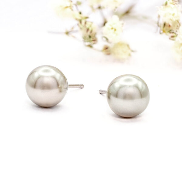 Ear Sense ES51 9mm White Pearl Υποαλλεργικά Σκουλαρίκια