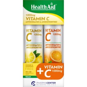 Health Aid Promo Vitamin C 1000mg 20 Αναβράζοντα Δισκία με Γεύση Λεμόνι & 20 Αναβράζοντα Δισκία με Γεύση Πορτοκάλι