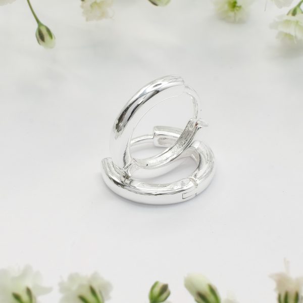 EAR SENSE Υποαλλεργικά σκουλαρίκια 13mm Silver Huggie Hoop