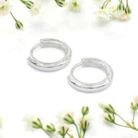 EAR SENSE Υποαλλεργικά σκουλαρίκια 13mm Silver Huggie Hoop
