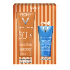 Vichy Promo Capital Soleil Invisible Hydrating Protective Milk SPF50+, 300ml & After Sun Milk, 100ml