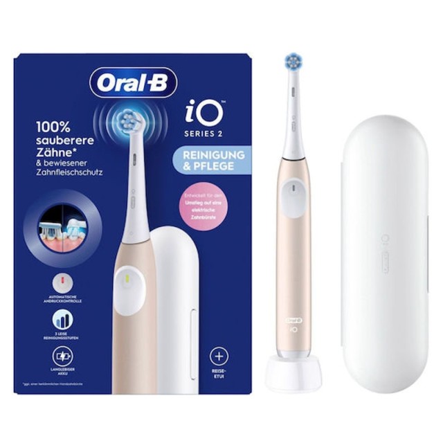 ORAL-B iO 2 Calm Pink, Ηλεκτρική Οδοντόβουρτσα Παστέλ Ροζ & ΔΩΡΟ Θήκη Ταξιδίου -1τεμ