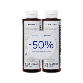 Korres Promo Σαμπουάν με Πρωτεΐνες Ρυζιού και Τίλιο για Λεπτά/Αδύναμα Μαλλιά 2x250ml