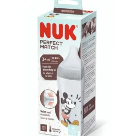 Nuk perfect match πλαστικό μπιμπερό με μαλακή θηλή σιλικόνης 3m+ 260ml disney mickey 10216305