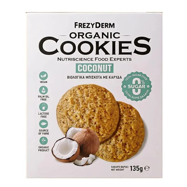 Frezyderm Organic Cookies Coconut Βιολογικά Μπισκότα με γεύση Καρύδα 135g