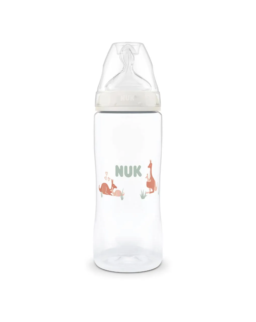 Nuk πλαστικό μπιμπερό με θηλή σιλικόνης first choice temperature control 6-18m 360ml kangaroo
